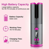 Cordless Automatic Hair Curler with Adjustable Temperature & LED Display