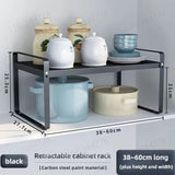 Estante de almacenamiento ajustable para encimera de cocina: organizador telescópico de múltiples capas para utensilios y especias