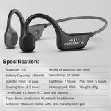 Auriculares de conducción ósea DG08 clásicos 2024 Auriculares inalámbricos Bluetooth con micrófono BT 5.3 Resistente al agua para entrenamientos deportivos y de carrera