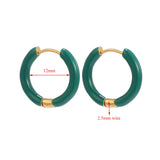 Stainless Steel Enamel Hoop Earrings for Women – Trendy Summer Style