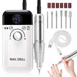 High-Speed Electric Nail Drill for Acrylic Nails – 45,000 RPM, LCD Display, Rechargeable & Portable