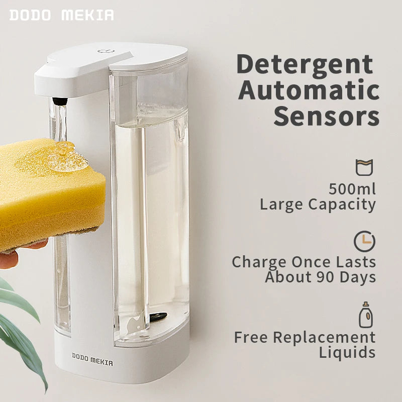 Máquina lavavajillas automática con sensor inteligente, dispensador de jabón desinfectante para manos para cocina