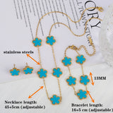 Adjustable Five-Flower Stainless Steel Bracelet for Women