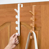 1 percha de plástico para colgar sobre la puerta del dormitorio, con 5 ganchos, para colgar ropa, bolsos y carteras, organizador de almacenamiento para el hogar