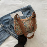 Fashionable Nylon Bucket Bag for Women – Soft Patchwork Design with Phone Pocket