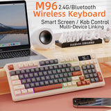 Wireless Bluetooth Keyboard with Smart Screen and RGB Backlighting – Multi-Device, Ergonomic 96-Key Design