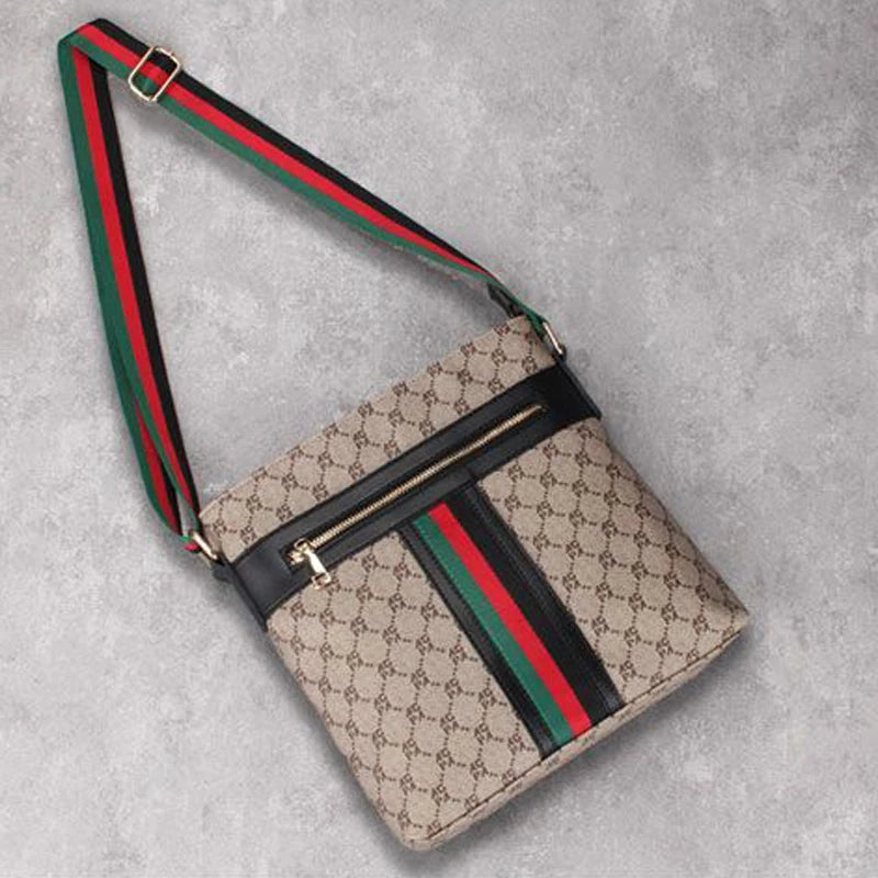 Men’s PVC Casual Crossbody Bag with Zipper Closure – Versatile Shoulder Bag for Everyday Use