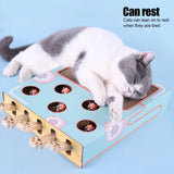 Interactive Wooden Mouse Hunting Toy for Cats with Scratch Board