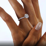2 Carat Moissanite Engagement Ring – 925 Sterling Silver Solitaire with GRA Certificate