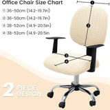 Funda de terciopelo elástico para asiento de silla de ordenador: funda universal de 2 piezas para sillas de oficina y giratorias