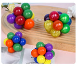 Pelota elástica de cuentas de colores para apretar: juguete antiestrés para niños y adultos