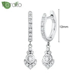 Sterling Silver Zircon Hoop Earrings for Women – Elegant Star & Heart Design