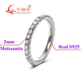 3mm D Color Moissanite Eternity Band - 925 Sterling Silver Unisex Wedding Ring