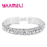 Elegant Sterling Silver Cubic Zirconia Women’s Chain Bracelet