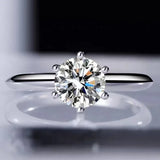 1ct Moissanite Solitaire Ring – 925 Sterling Silver Engagement Ring for Women