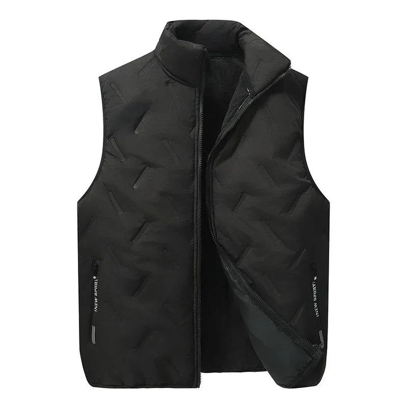 Men’s Fleece Vest with Turtleneck Collar – Stylish Casual Outerwear for Autumn & Winter