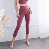 Women's High-Waist Calf-Length Yoga Leggings with Pockets – Stretchy, Breathable Workout Pants