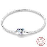 925 Sterling Silver Charm Bracelet for Women – Heart, Star, Moon & More