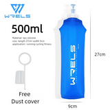 Botella de agua de silicona plegable para deportes al aire libre: ligera y portátil, 500 ml, sin BPA