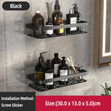 Estante de baño de aluminio montado en la pared: estante de almacenamiento para ducha sin taladro