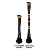 4-in-1 Double Ended Makeup Brush Set for Foundation, Concealer, Blush & Eyeshadow – Travel-Friendly