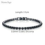 Unisex Geometric Charm Bracelet with AAA+ Cubic Zirconia
