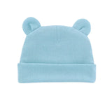 Autumn Winter Baby Hat Comfortable Solid Color Hats Cute Ear Shape Cotton Cap Newborn Photography Props 0 -1 Infant Bonnet Items