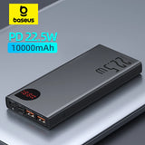 10000mAh Power Bank with 22.5W Fast Charging and LED Display