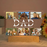 Custom Photo LED Night Light with Text – Personalized Acrylic & Wood USB Lamp