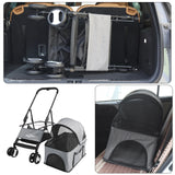 Large Pet Stroller – Detachable Carrier Cart for Dogs up to 30kg