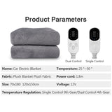 12V Electric Heated Blanket for Car, SUV & RV – Plush Travel Body Warmer with Thermostat