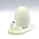 3D Printed Movable Snake with Egg – Realistic Articulated Animal Toy for Decor & Fidget Play