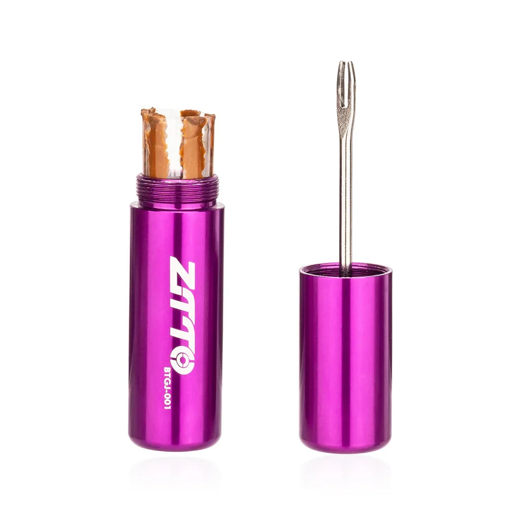Portable Tubeless Bike Tire Repair Tool with Plugs
