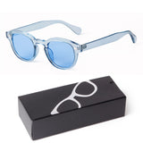 Gafas de sol redondas pequeñas con degradado azul de moda: gafas de sol cuadradas de diseño vintage con diseño de tortuga para hombres y mujeres