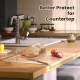 Tabla de cortar de acrílico transparente | Protector de encimera antideslizante con borde