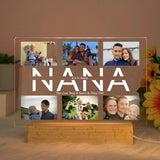 Custom Photo LED Night Light with Text – Personalized Acrylic & Wood USB Lamp