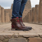 Men’s Microfiber Leather Ankle Boots - Retro Zip-Up Fashion Boots