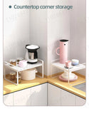 Estante de almacenamiento ajustable para encimera de cocina: organizador telescópico de múltiples capas para utensilios y especias
