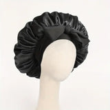 Gorro de dormir de satén de seda ajustable con banda para atar: protección para el cabello para mujeres y hombres