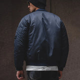 Men’s Casual Bomber Jacket – Thick Twill Flight Jacket with Zipper & Ribbed Cuffs for Spring and Autumn