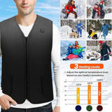 Unisex USB Heated Vest – Thick, Windproof, Sleeveless Thermal Waistcoat for Winter