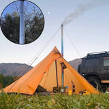 3m Titanium Tent Stove Chimney Kit with Stainless Steel Cap - Portable Camping Accessory