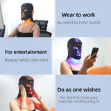 4-Color LED Silicone Face & Neck Mask for Anti-Aging, Acne Treatment, and Skin Rejuvenation – Infrared Therapy Included