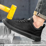 Men’s Waterproof Work Boots with Steel Toe – Lightweight PU Safety Shoes for Spring & Autumn