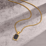 Stainless Steel Military Dog Tag Necklace for Men – Black & Silver with Box Chain