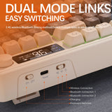 Wireless Bluetooth Keyboard with Smart Screen and RGB Backlighting – Multi-Device, Ergonomic 96-Key Design