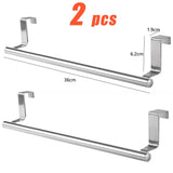 Toallero de acero inoxidable para colgar sobre la puerta: toallero para cocina y baño sin perforaciones