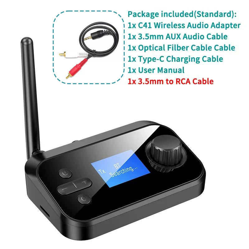 Multi-Function Bluetooth 5.0 Audio Transmitter & Receiver – DAC Converter with Optical & Coaxial Support
