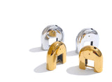 18K Gold-Plated U-Shape Hoop Earrings – Waterproof Stainless Steel Fashion Jewelry for Women