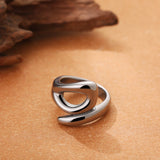 Stainless Steel Irregular Geometric Knot Ring – Trendy Minimalist Statement Jewelry for Women
